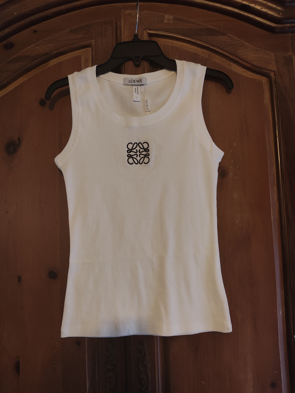Loewe White Sleeveless Tank with Black Anagram